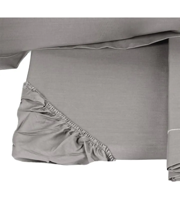 fazzini-teseo-completo-lenzuola-due-piazze-percalle-cotone-200tc-grigio image 1