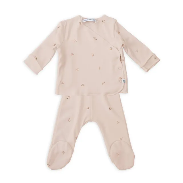 bamboom-twinset-neonato-olives-413-maglia-incrociata-pantaloncini-con-piedi image 1
