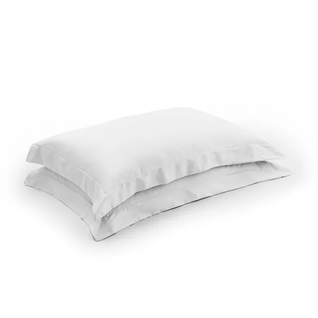 dalfilo-set-2-federe-in-raso-bianco-a-tre-volani-made-in-italy image 1