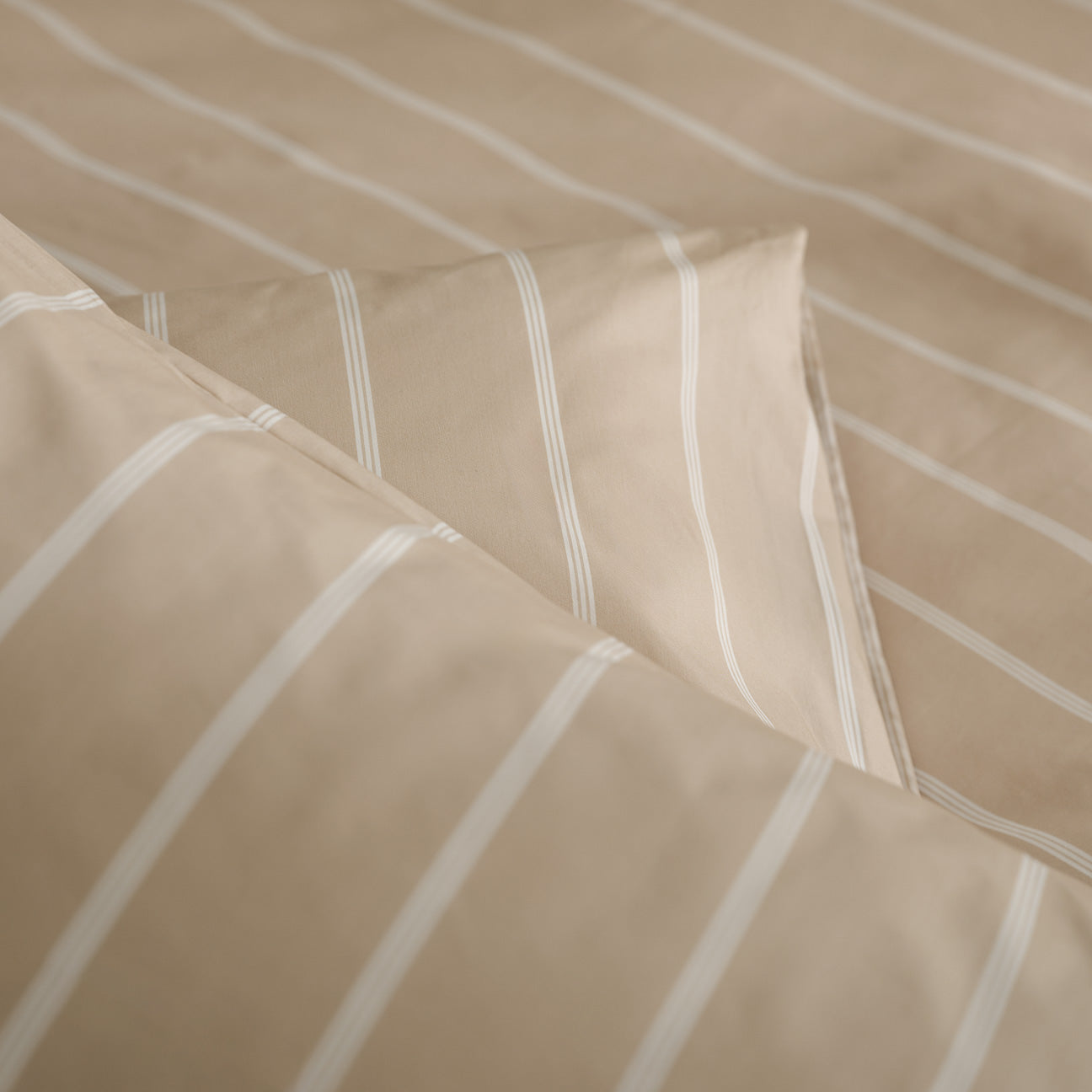 dalfilo-set-2-federe-in-percalle-righe-caffellatte-linea-classica-made-in-italy image 6