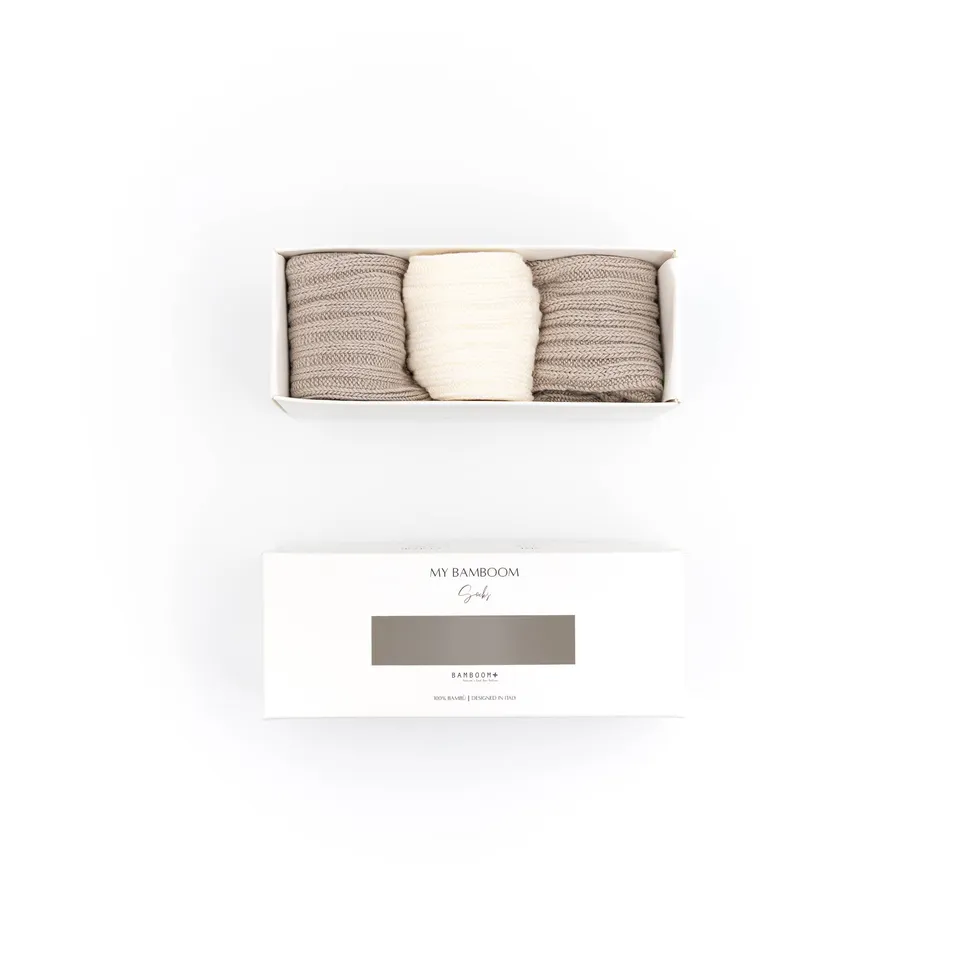 bamboom-3pc-calze-spesse-sabbia-09-in-gift-box image 1