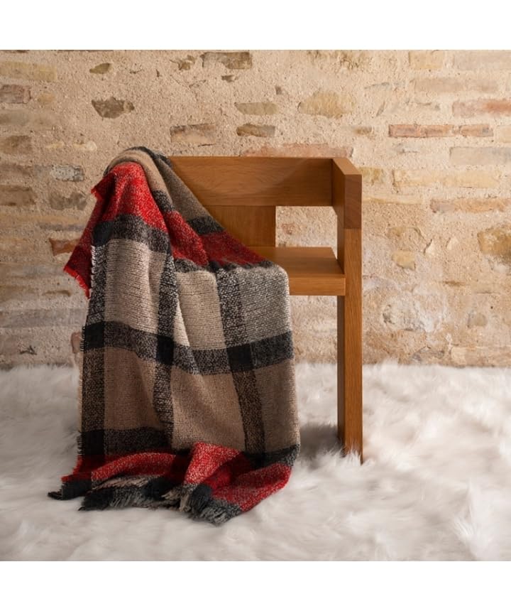 fazzini-boucl-plaid-130x170-cm-boucl-cammello-rosso image 1