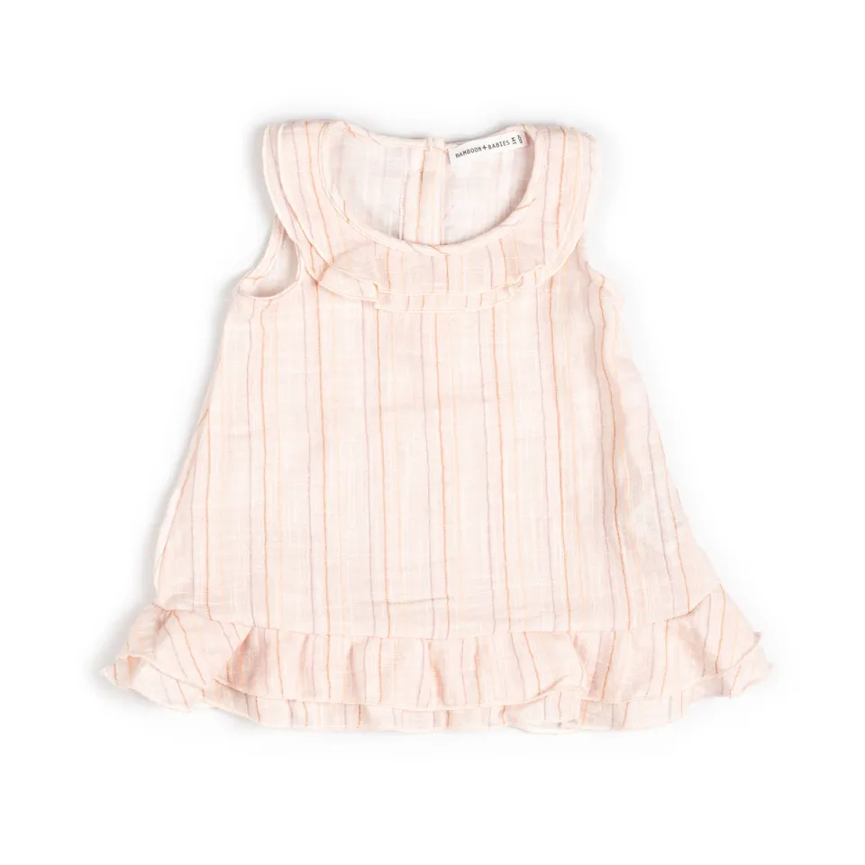 bamboom-vestito-smanicato-stripe-pink-277-in-lino-look image 1