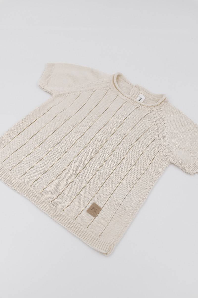 bamboom-maglia-righe-knitted-bianco-01-neonato-a-maniche-corte image 3