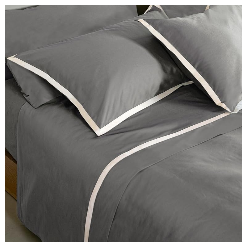 fazzini-hellen-completo-copripiumino-2-piazze-grigio-medio-bianco-seta image 2