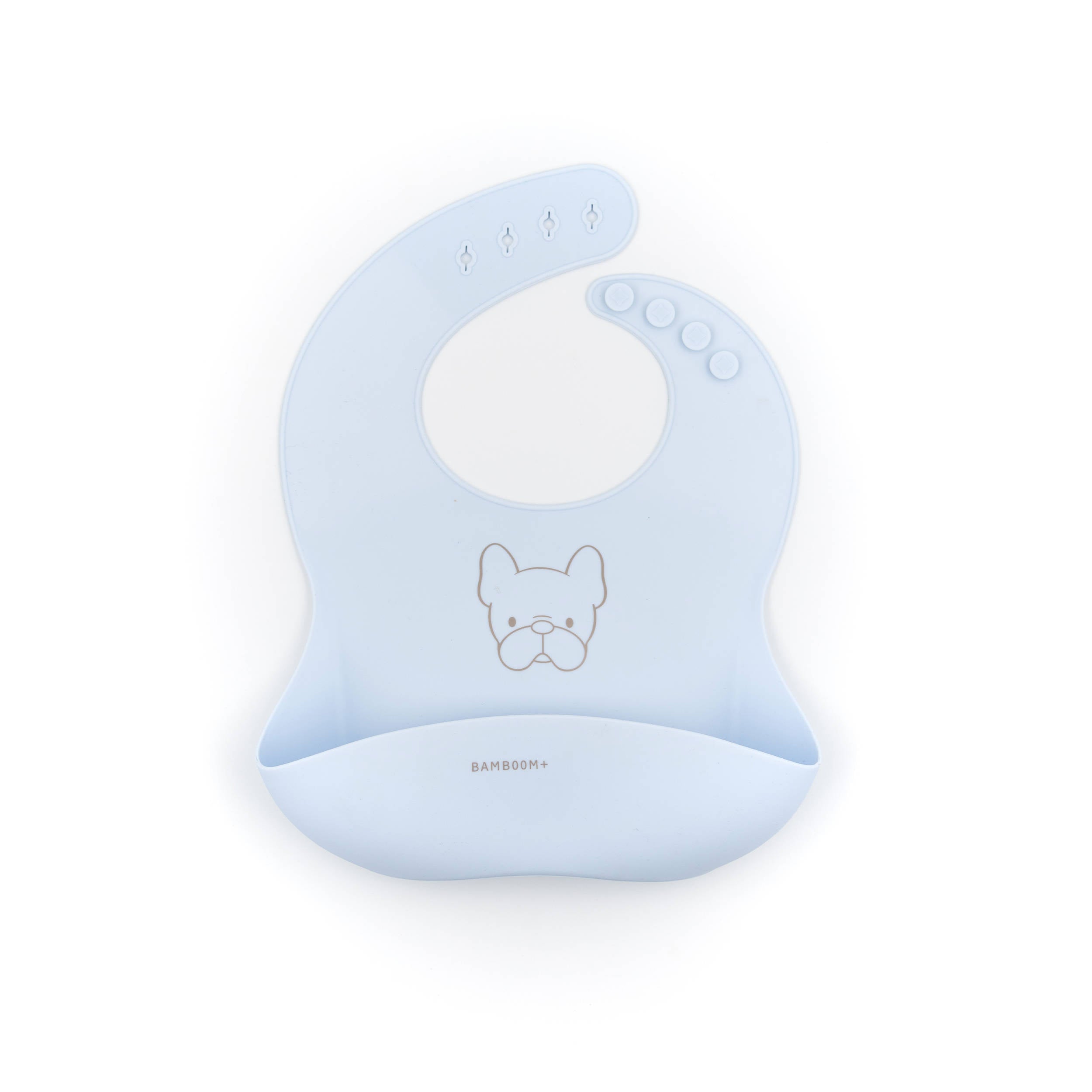 bamboom-bib-in-silicone-azzurro-03-con-tasca-25x23x6cm image 1