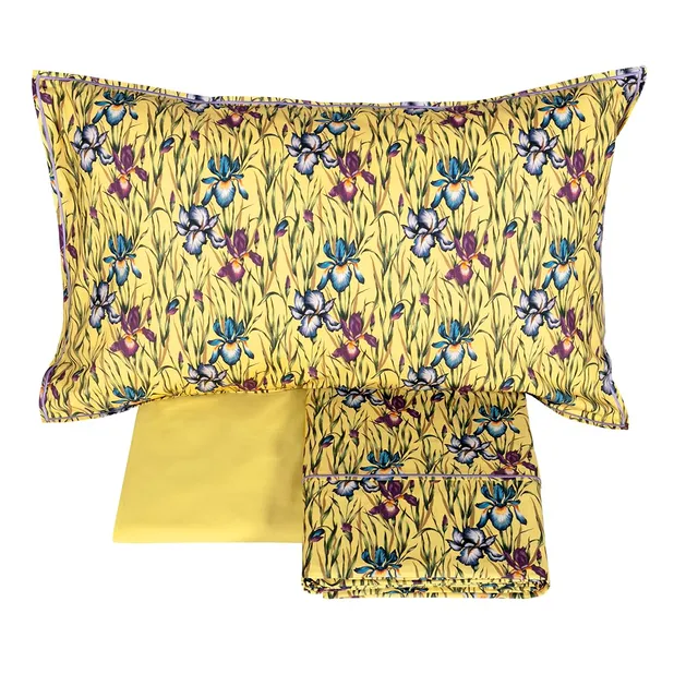 fazzini-belle-poque-giallo-8-completo-lenzuola-matrimoniale-effetto-copriletto image 1