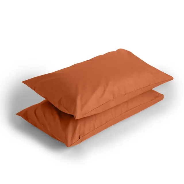 dalfilo-set-2-federe-in-percalle-di-cotone-terracotta image 1