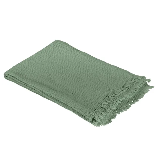 fazzini-criss-cross-plaid-130x180-cm-medium-green-in-puro-cotone-stone-washed image 1