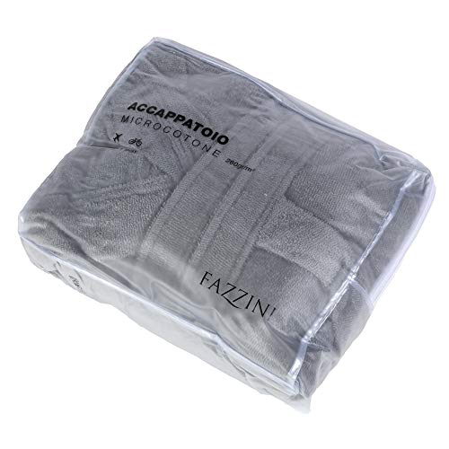 fazzini-travel-accappatoio-in-spugna-con-cappuccio-in-microcotone-piombo-taglia- image 5
