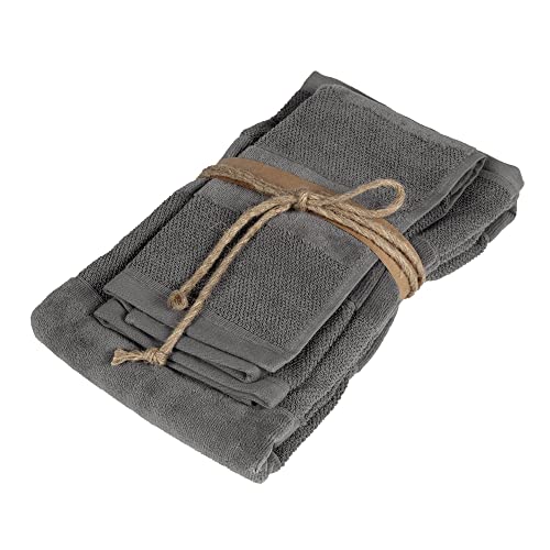 fazzini-chicchi-set-1-1-ospite-40x60-asciugamano-60x110-piombo image 2
