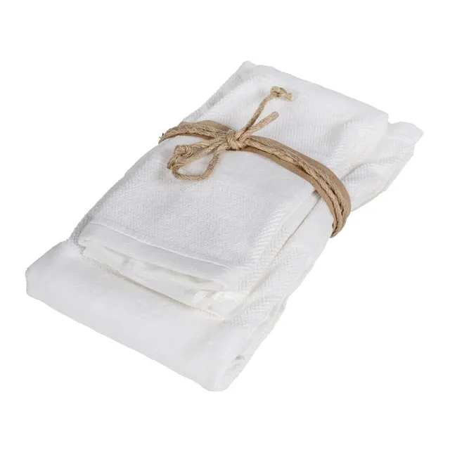 fazzini-chicchi-coppia-spugna-1-1-ospite-40x60-asciugamano-60x110-bianco image 1