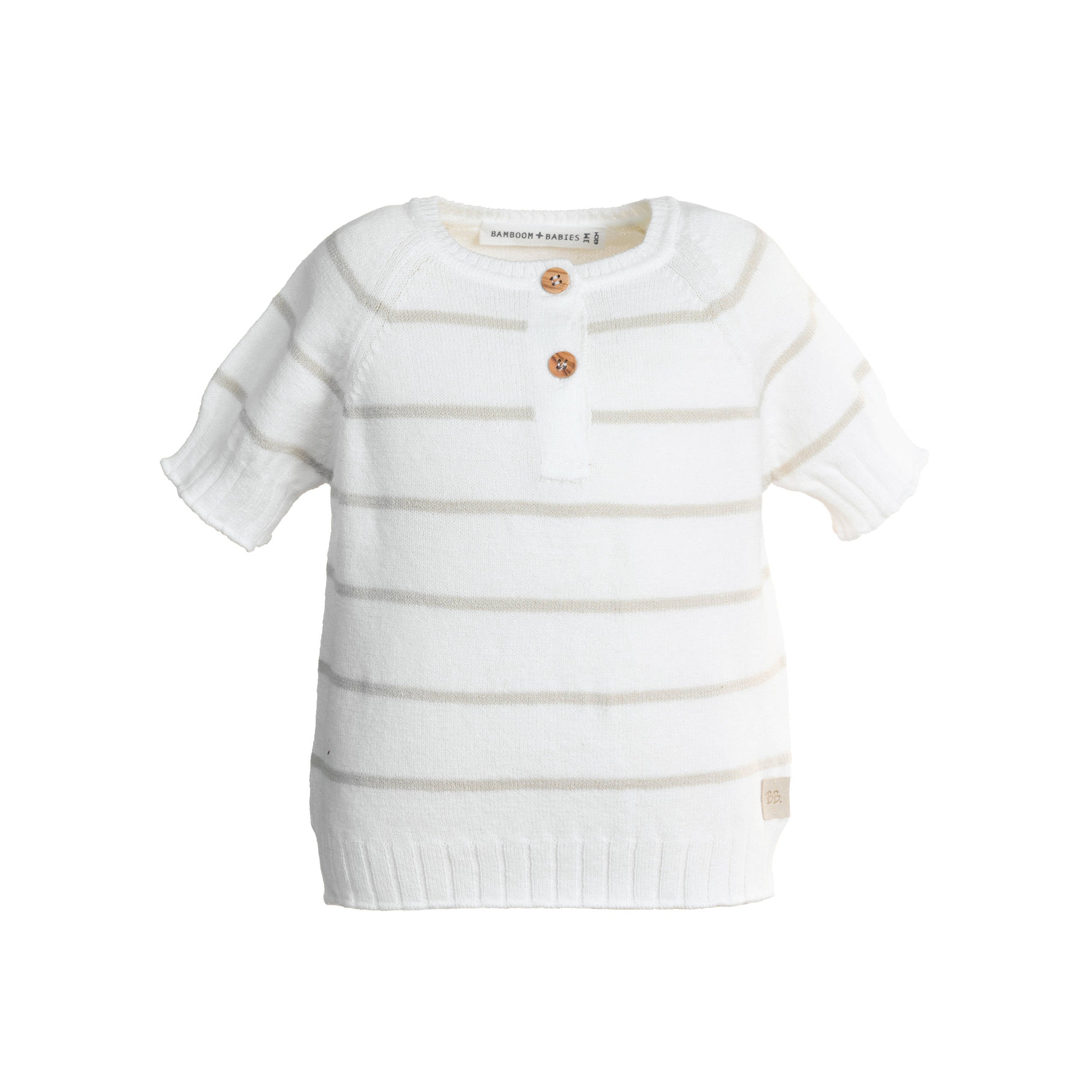bamboom-maglia-a-righe-maniche-corte-warm-white-128 image 1