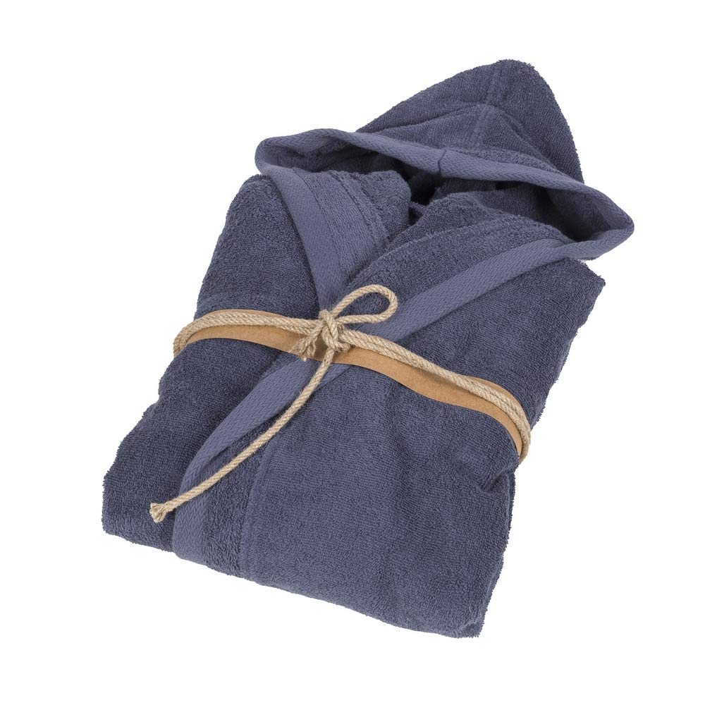 fazzini-losanghe-accappatoio-spugna-con-cappuccio-blu-taglia-xs image 1