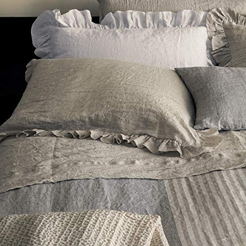 fazzini-soffio-coppia-federe-52x82-cm-naturale-brown-in-puro-lino-volants image 4