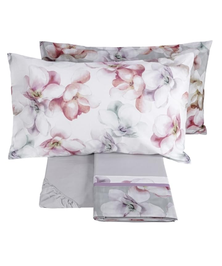 fazzini-monet-completo-lenzuola-2-piazze-grigio-percalle-cotone image 2