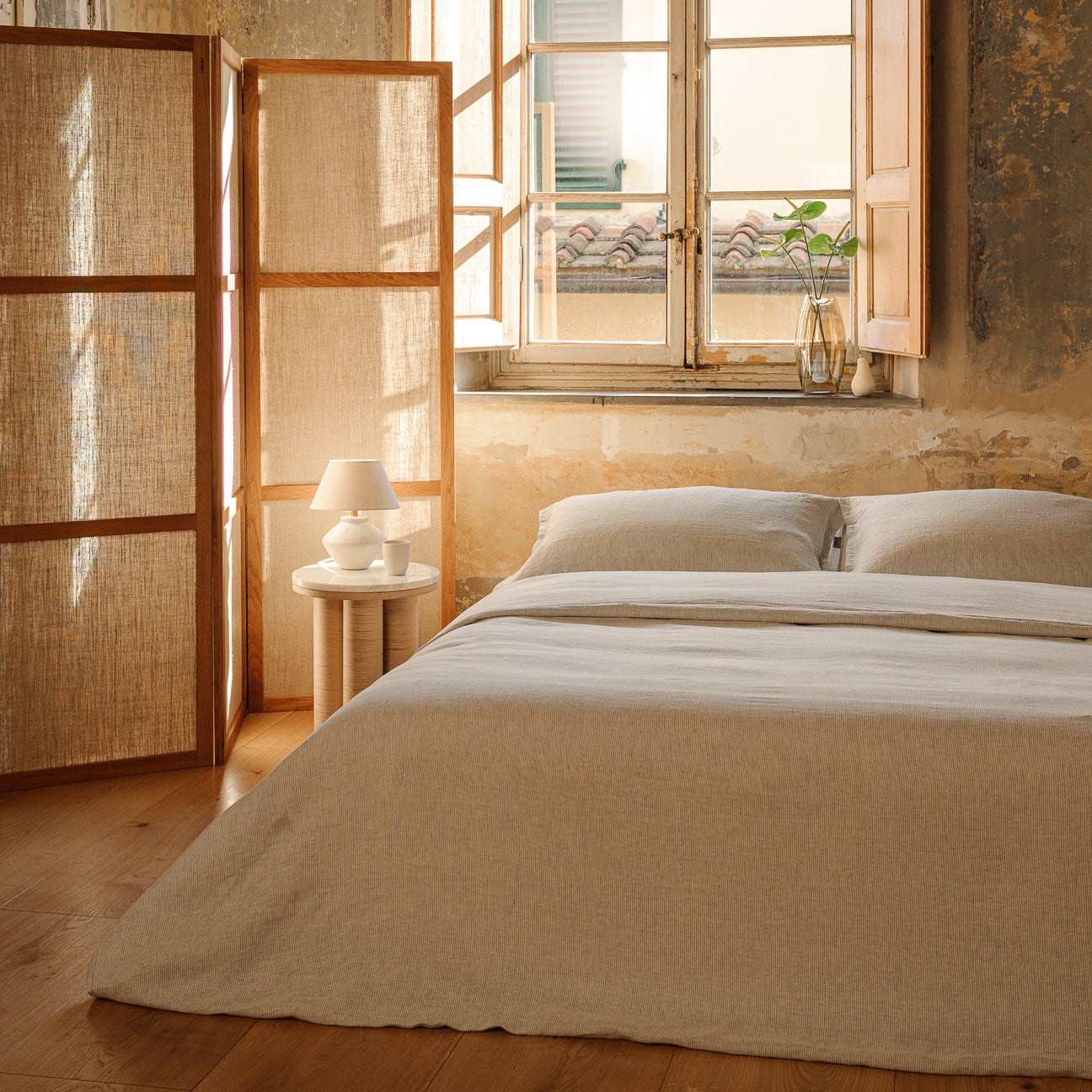 dalfilo-copripiumino-in-puro-lino-super-soft-righe-grigio-bianco image 6