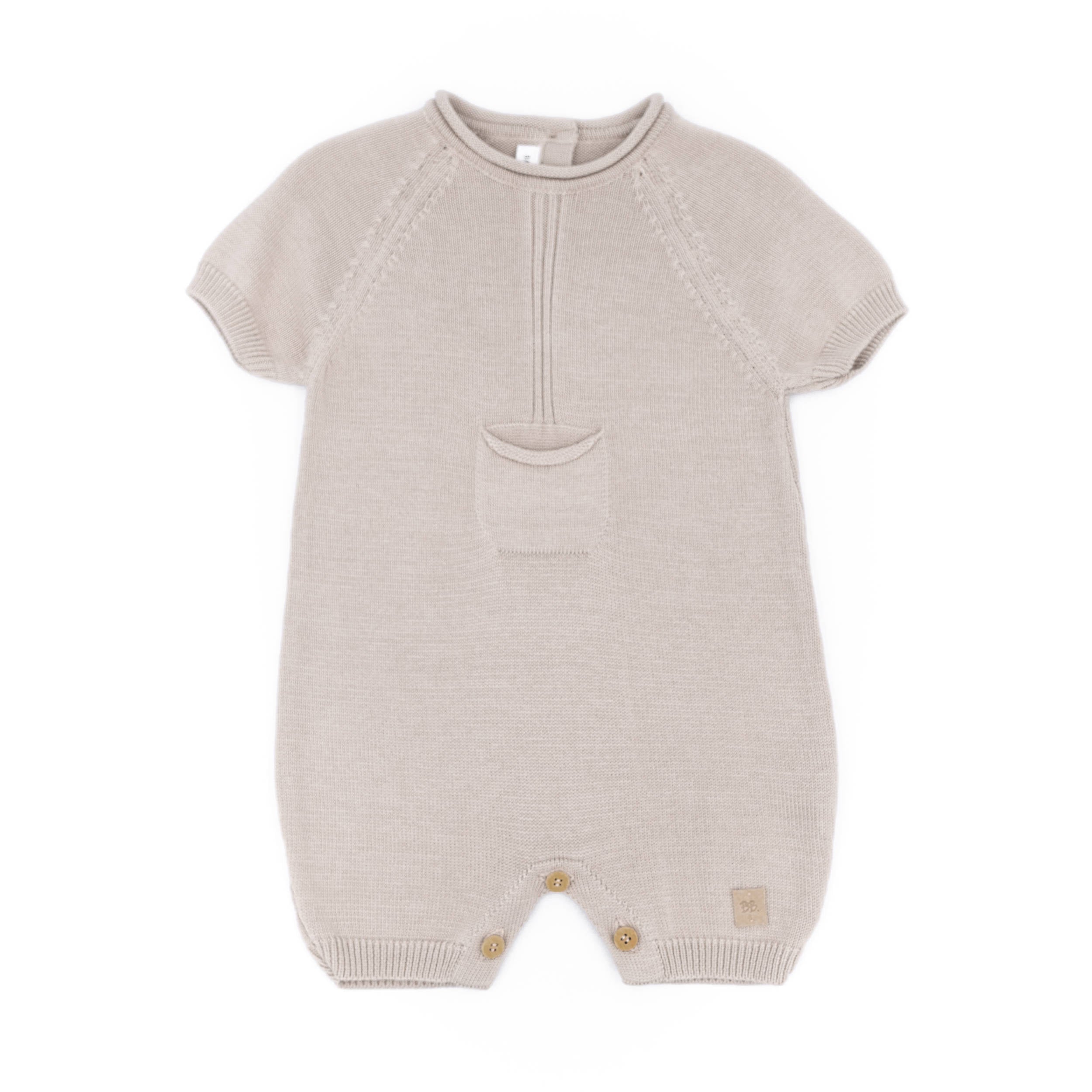 bamboom-pagliaccetto-con-tasca-knitted-cammello-33-manica-corta image 1