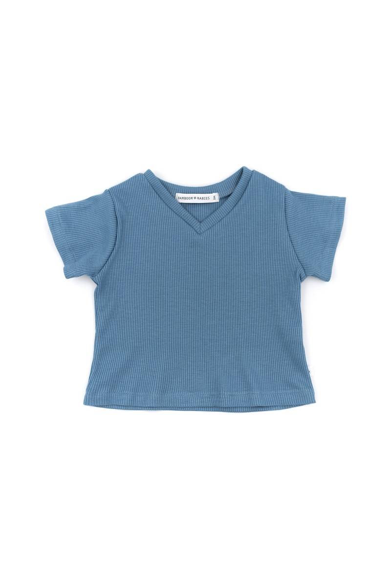 bamboom-shirt-manica-corta-scollo-a-v-blu-336 image 1