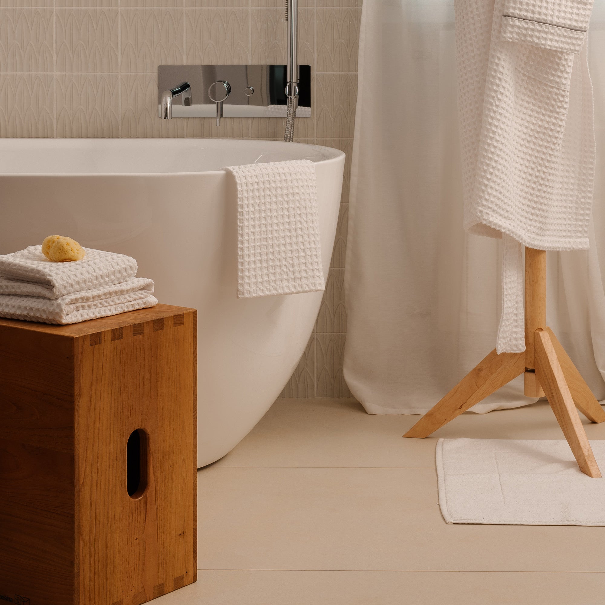 dalfilo-set-bagno-all-in-nido-d-ape-4-pezzi-in-puro-cotone-380-gr-m2 image 4