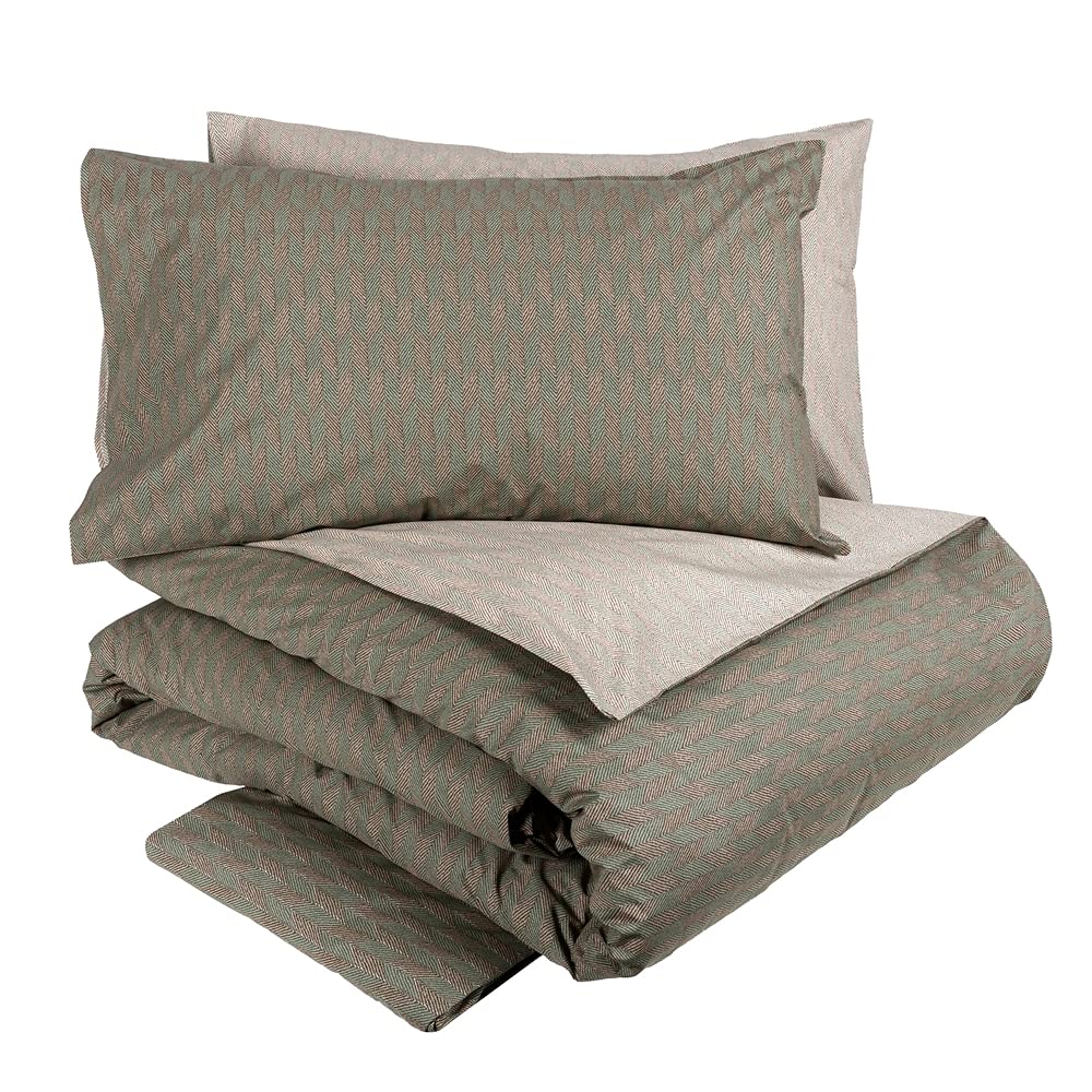 fazzini-tweed-completo-copripiumino-1-piazza-e-mezza-verde-canyon image 1
