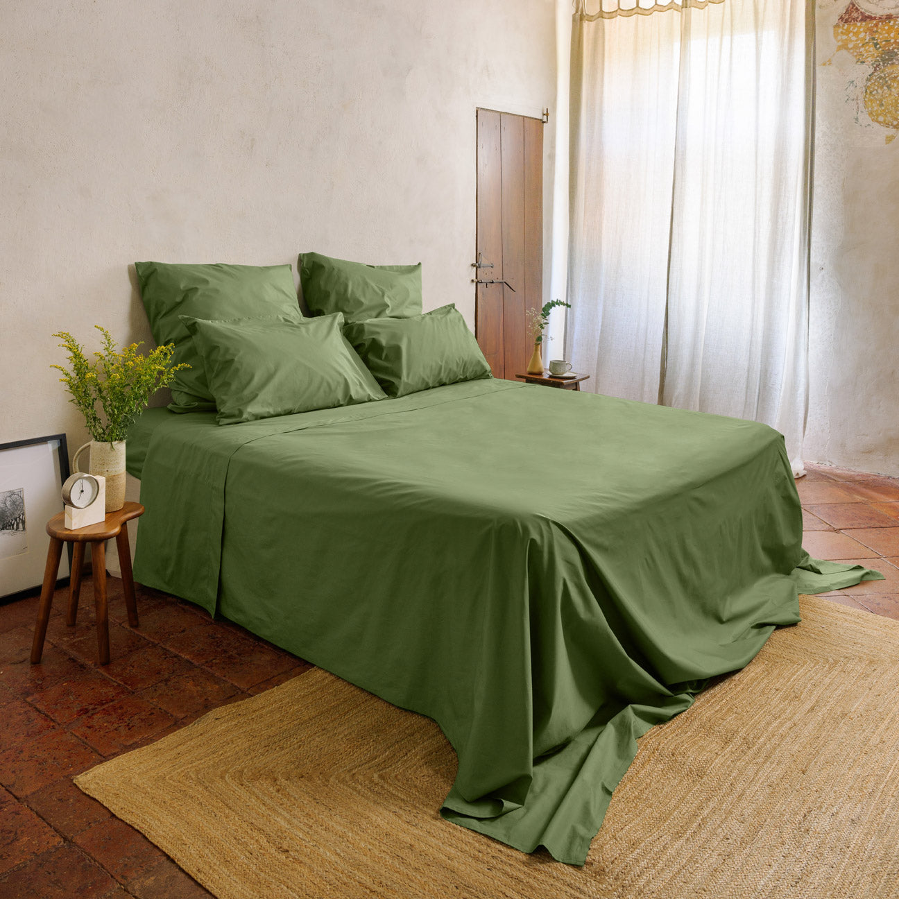 dalfilo-lenzuolo-sopra-in-percalle-oliva-linea-classica image 3