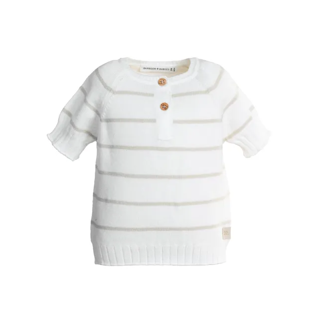 bamboom-maglia-a-righe-maniche-corte-warm-white-128 image 1