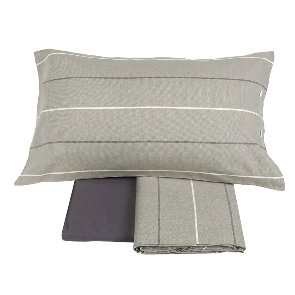 fazzini-outfit-completo-lenzuola-2-piazze-riga-larga-sasso image 1