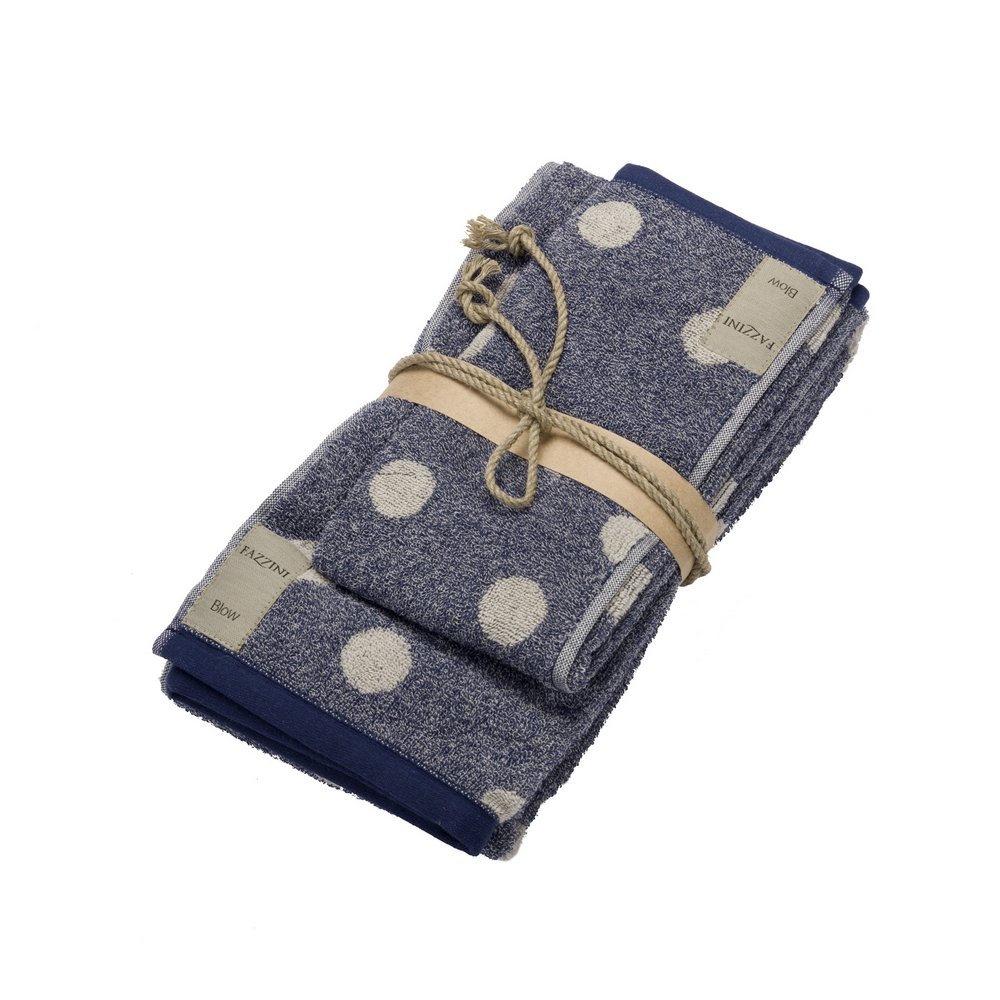 fazzini-pois-coppia-asciugamani-blu-ospite-38x50-viso-50x110 image 1