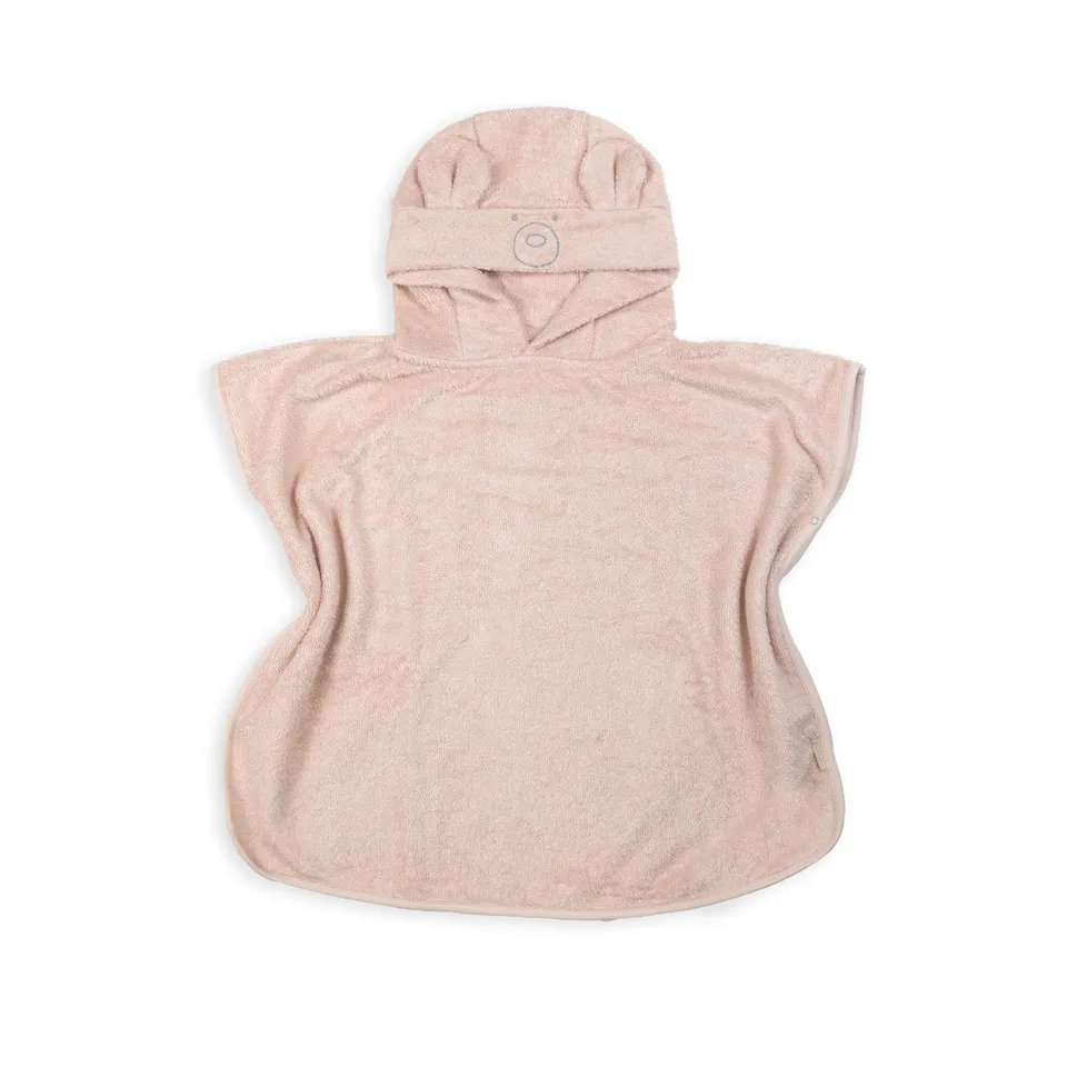 bamboom-poncho-spugna-warm-pink-426-accappatoio-bimba-orsetto image 1