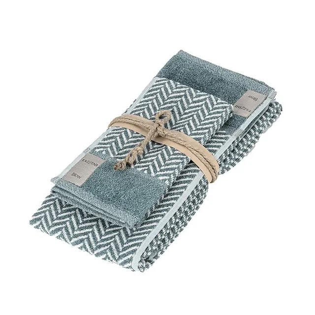 fazzini-chevron-coppia-ospite-asciugamano-petrolio-38x50-50x110 image 1