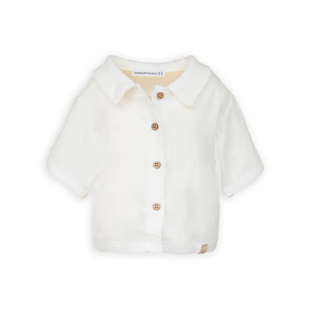 bamboom-camicia-maniche-corte-offwhite-111-in-bamb-e-cotone image 1