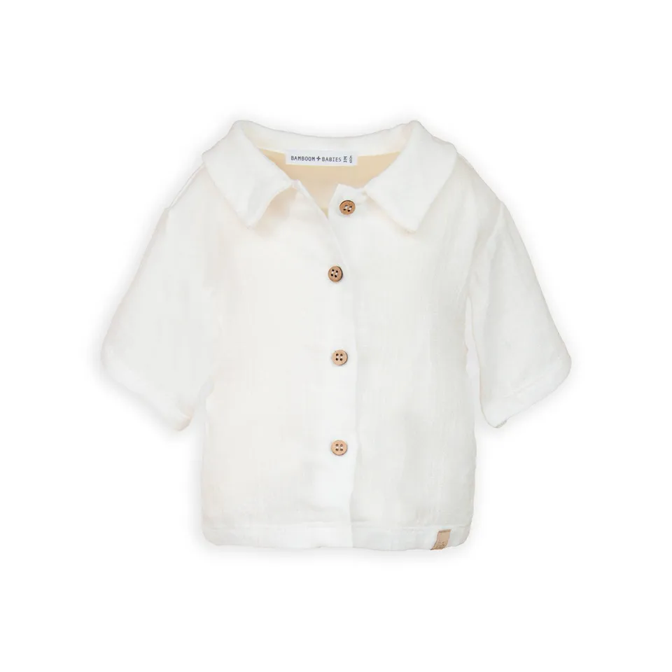 bamboom-camicia-maniche-corte-offwhite-111-in-bamb-e-cotone image 1