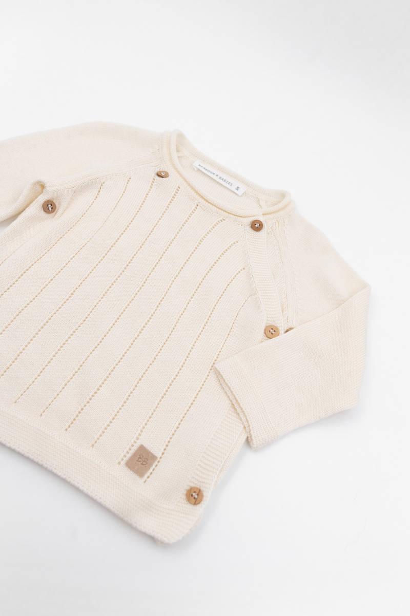 bamboom-maglia-incrociata-trattini-knitted-bianco-01 image 2