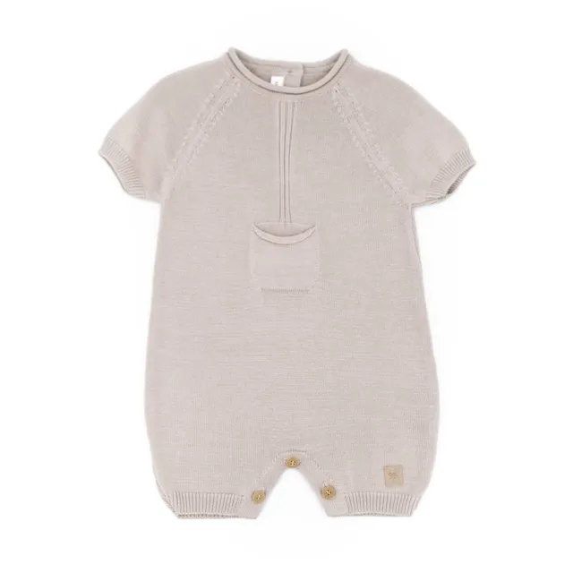 bamboom-pagliaccetto-con-tasca-knitted-cammello-33-manica-corta image 1