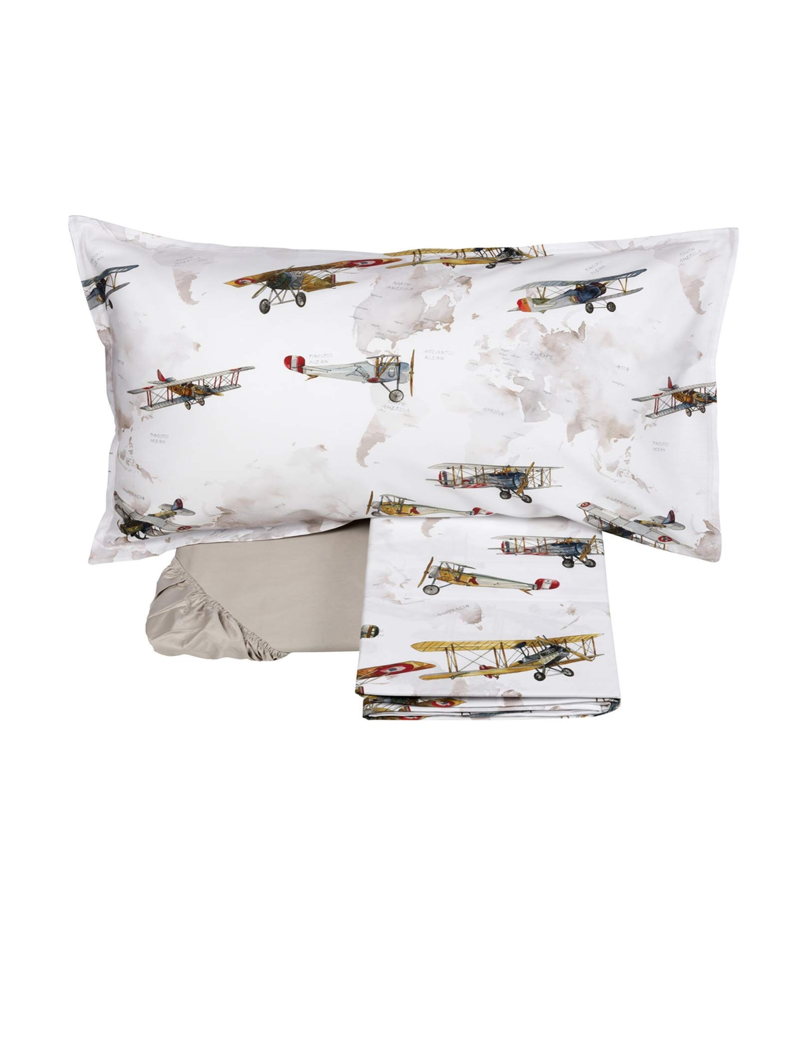 fazzini-volo-completo-lenzuolo-copriletto-singolo-1-piazza-grigio image 2