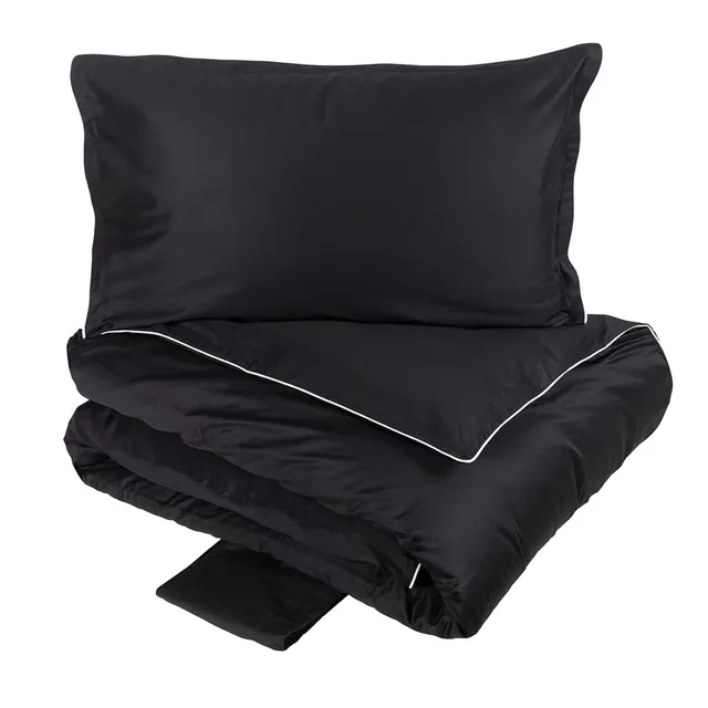 fazzini-deal-completo-copripiumino-matrimoniale-nero-bianco-raso-300tc image 1