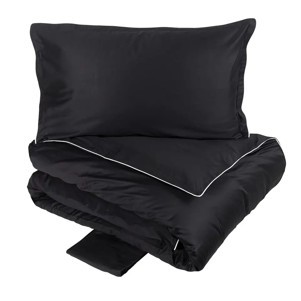 fazzini-deal-completo-copripiumino-matrimoniale-nero-bianco-raso-300tc image 1