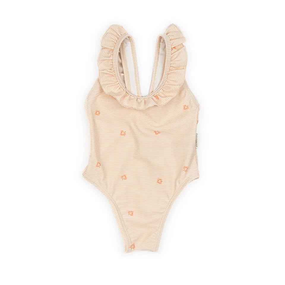 bamboom-tutina-da-mare-bimba-spalle-volant-stripe-and-leaves-433 image 1