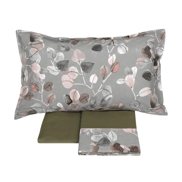 fazzini-sabi-sabi-completo-lenzuola-francese-percalle-cotone-grigio-verde image 1