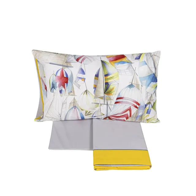 fazzini-spinnaker-completo-lenzuola-1-piazza-grigio-perla-in-percalle-di-cotone image 1