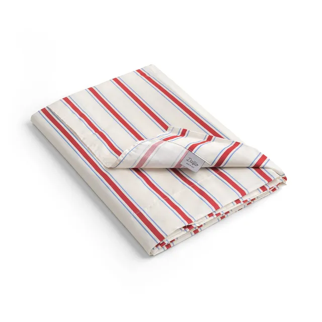 dalfilo-lenzuolo-sopra-in-percalle-di-cotone-righe-corallo-edizione-limitata image 1