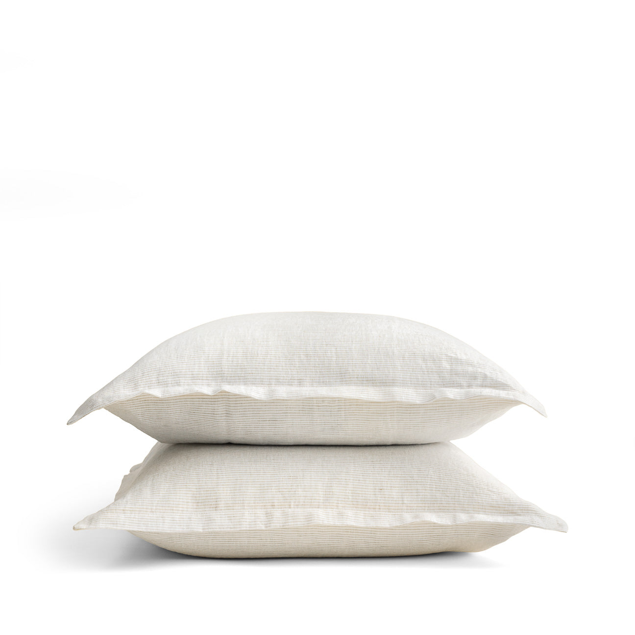 dalfilo-set-2-federe-in-puro-lino-righe-crema-caffellatte image 1