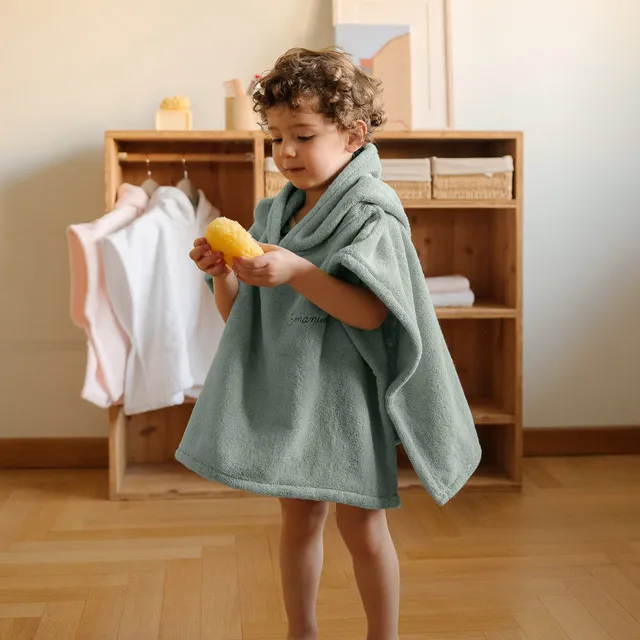 dalfilo-poncho-bimbi-in-spugna-cotone-con-cappuccio image 1