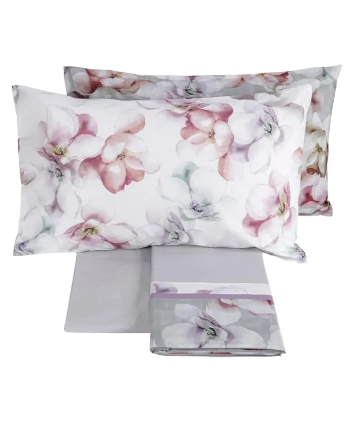 fazzini-monet-completo-lenzuola-2-piazze-grigio-percalle-cotone image 1