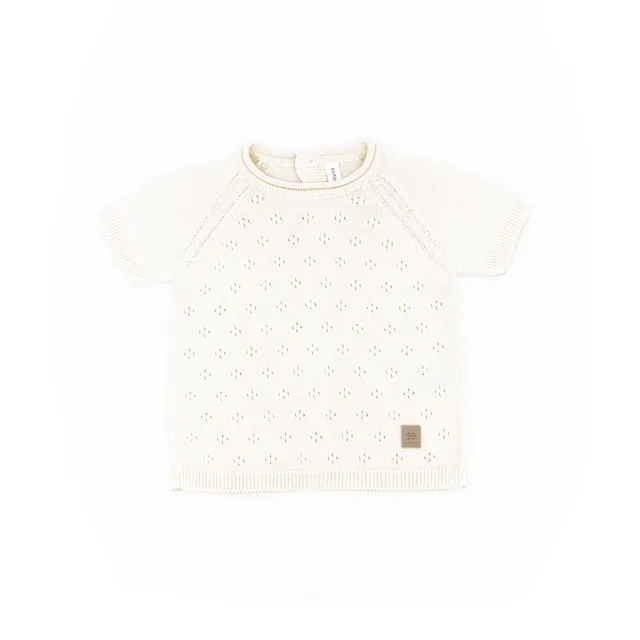 bamboom-maglia-traforata-knitted-maniche-corte-bianco-01 image 1