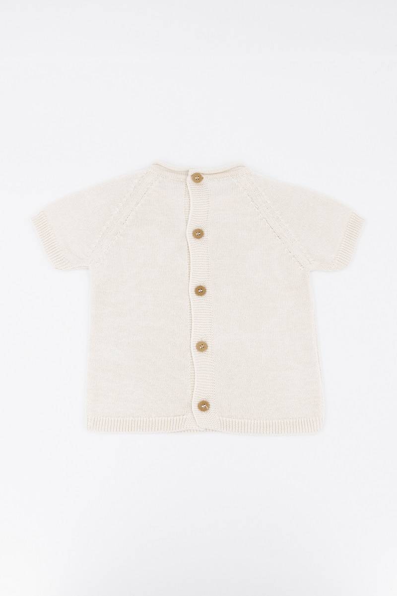 bamboom-maglia-righe-knitted-bianco-01-neonato-a-maniche-corte image 2