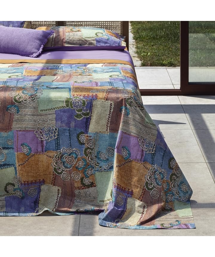 fazzini-crazy-quilt-completo-lenzuolo-copriletto-2-piazze-multicolor image 3