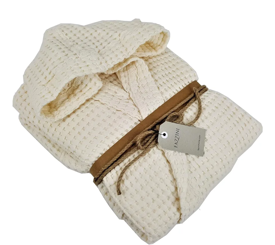 fazzini-nettare-accappatoio-con-cappuccio-xl-100-cotone-panna image 1