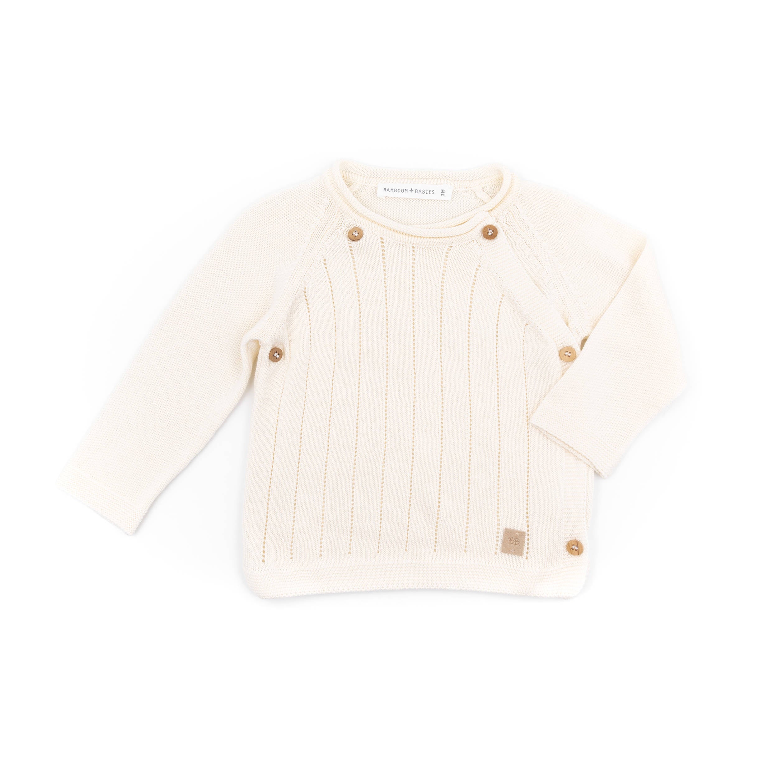 bamboom-maglia-incrociata-trattini-knitted-bianco-01 image 1